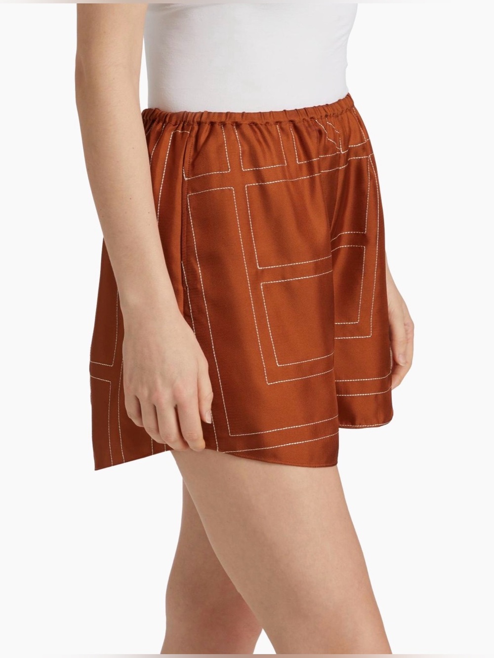 Toteme Monogram Silk Pajama Inspired Shorts